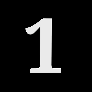 Hus nummer 1 - Noto Serif - 170mm hög - 10mm djup