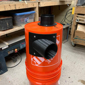 Sidomonterad cyklondammavskiljare för 5-gallons hink