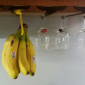 Bananhållare för upphängning vid vinglasställ