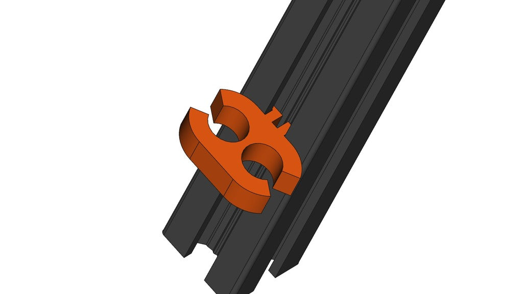 Dual Wire Bundle Clip (8 mm diameter) för 2020 extrudering