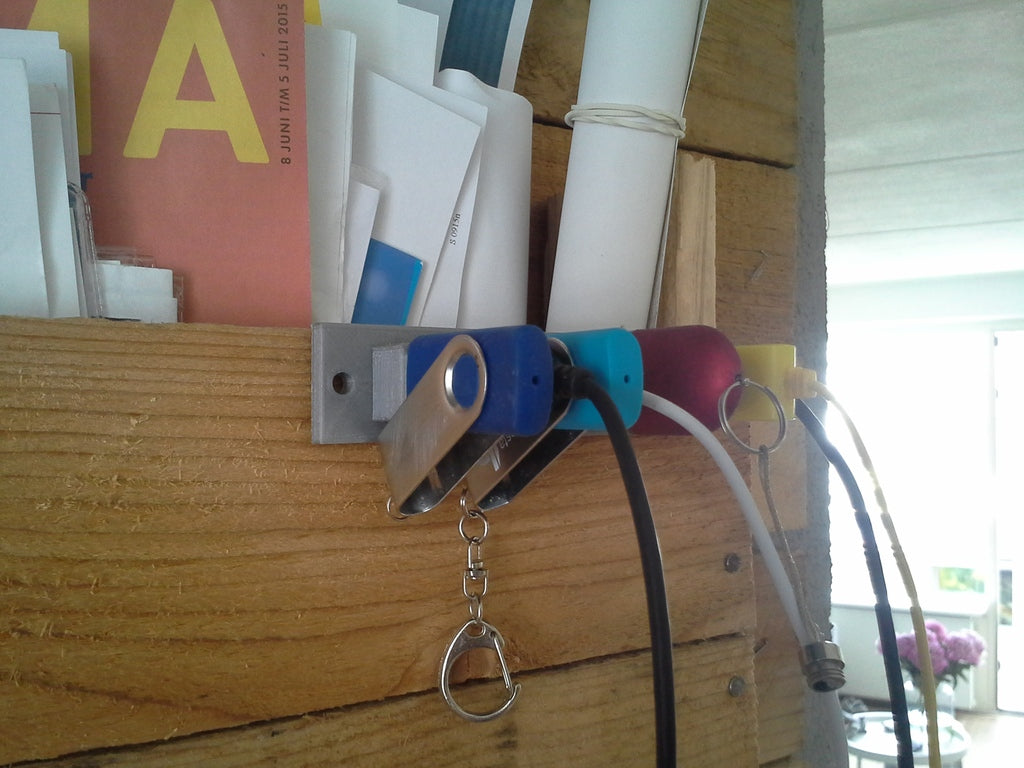 Enkla USB-kabelhållare - 9 st.