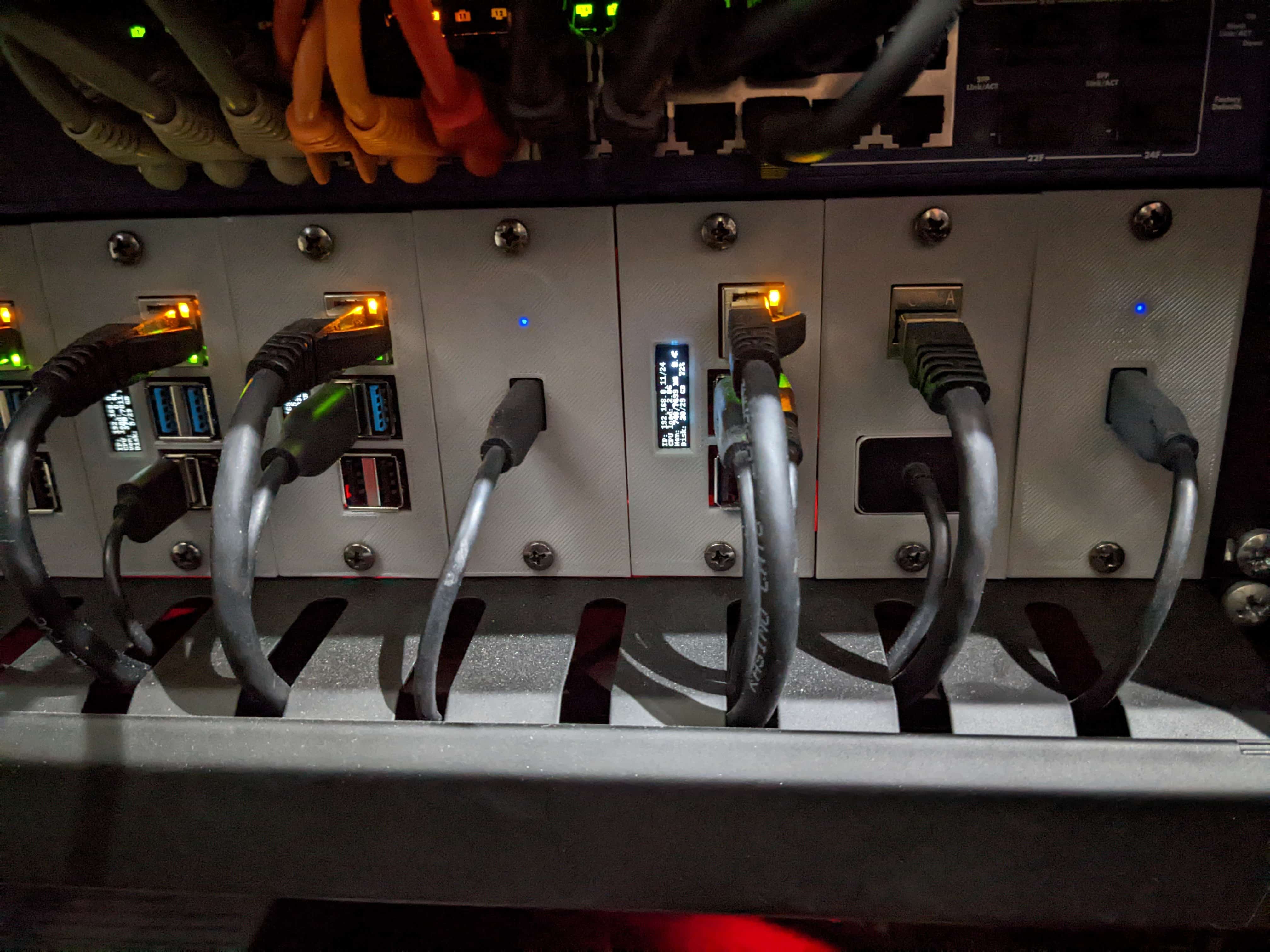 Raspberry Pi USB3 Hub & Ekstra Netværksport - 19" 2U Rackmonteringsadapter