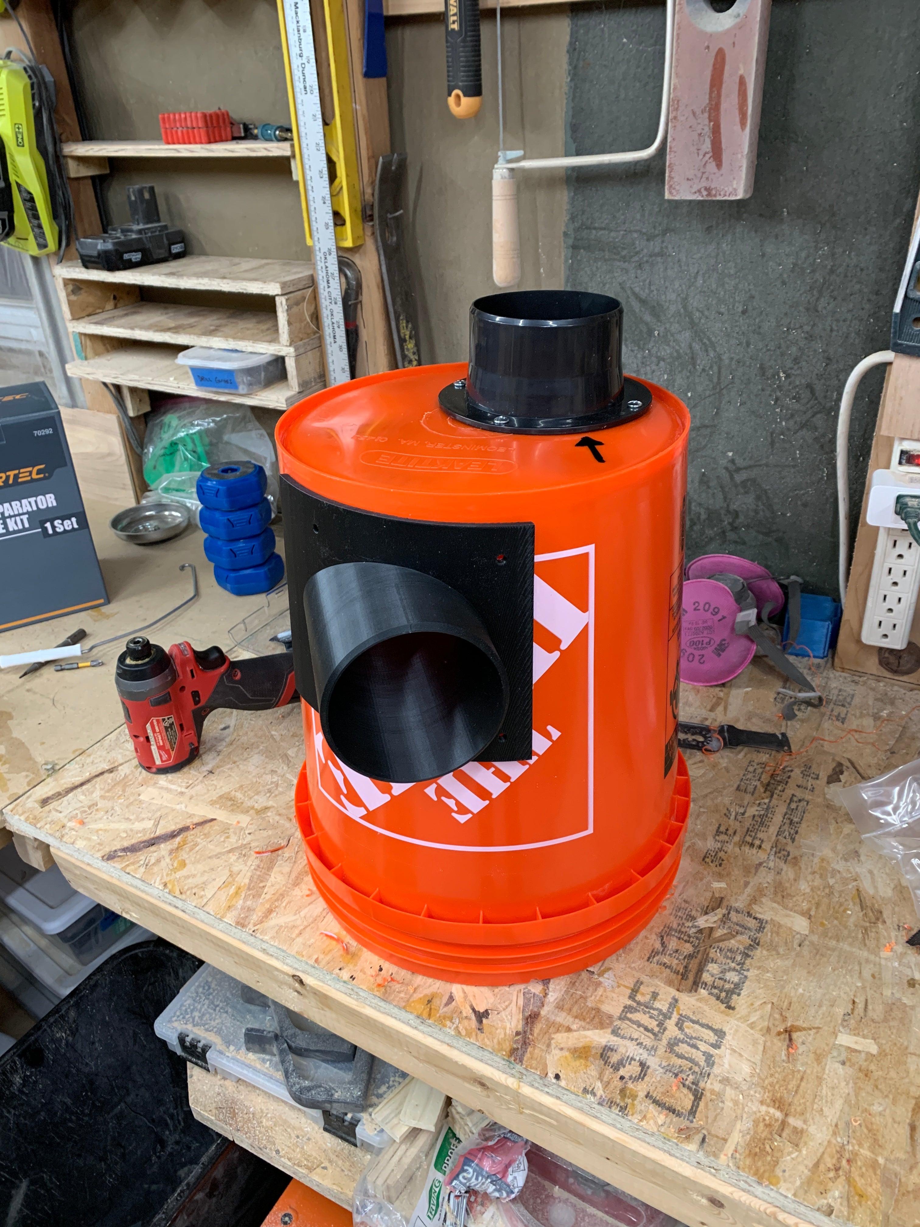 Side Monteret Cyklon Støvseparator til 5-Gallons Spand