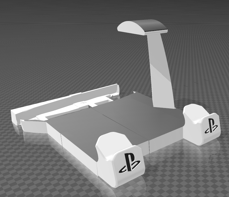 3-i-1 PS5 Vertikal Stand med Headset og Controllerholder