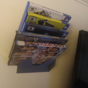 Väggmonterad modulär DVD- och spelhylla