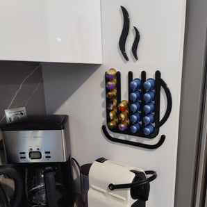 Väggmonterad Nespresso-kapselhållare formad som en kopp (4 stycken)