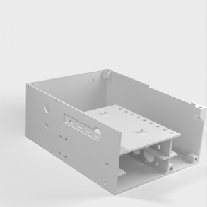 Desktopfodral för Raspberry Pi 4B med plats för strömförsörjning och SATA-diskar