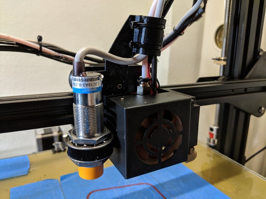 CR-10 och Ender 3 ABL-fäste med kabelstyrning och dragavlastning
