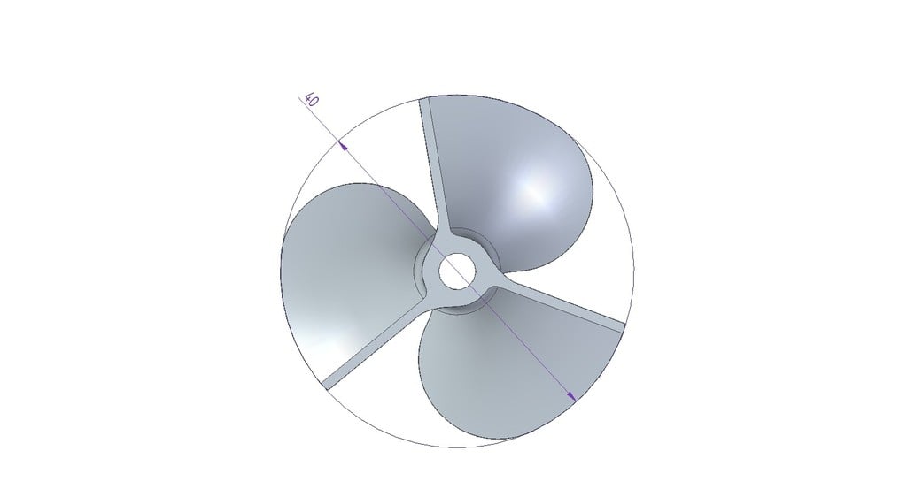 3-bladig RC-båtspropeller 4 mm borrning - 40 mm diameter