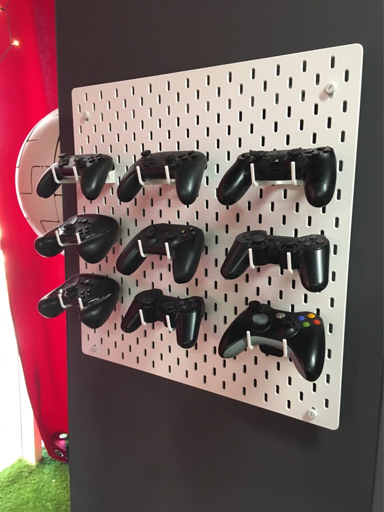 Universal Controller-hängare för IKEA SKÅDIS Pegboard