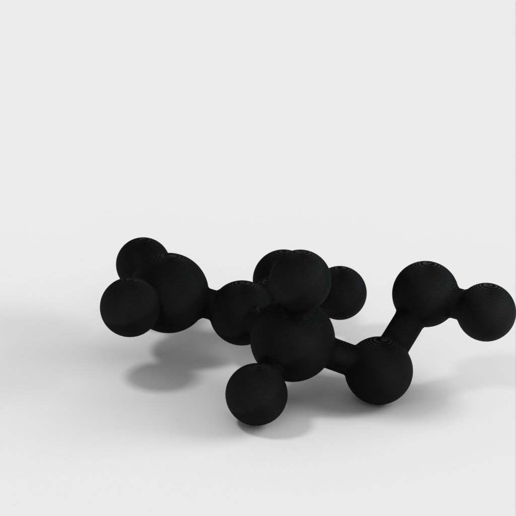 Molekylär modell - Vinylacetat - atomär modell av slemmets huvudmonomer