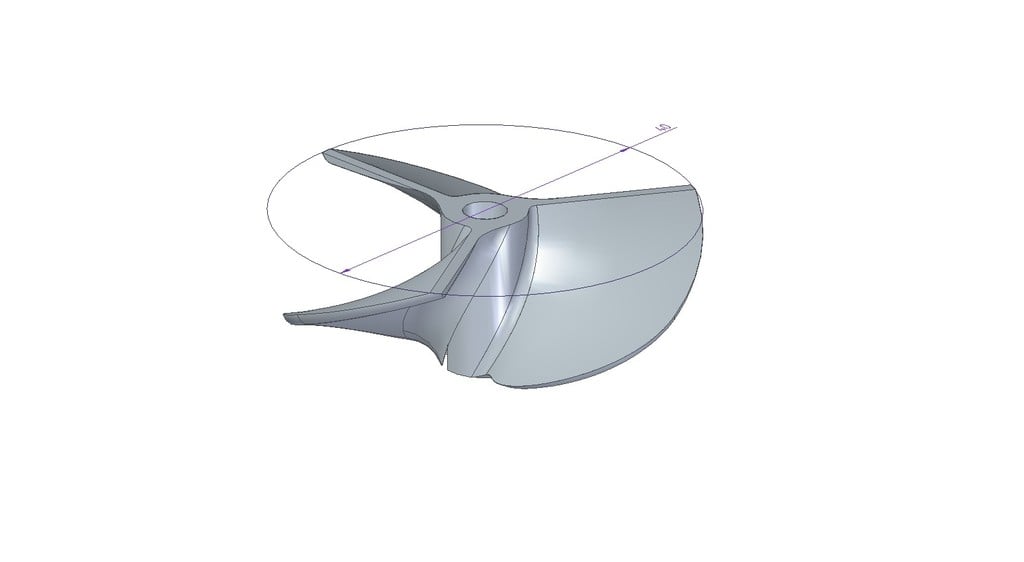 3-bladig RC-båtspropeller 4 mm borrning - 40 mm diameter