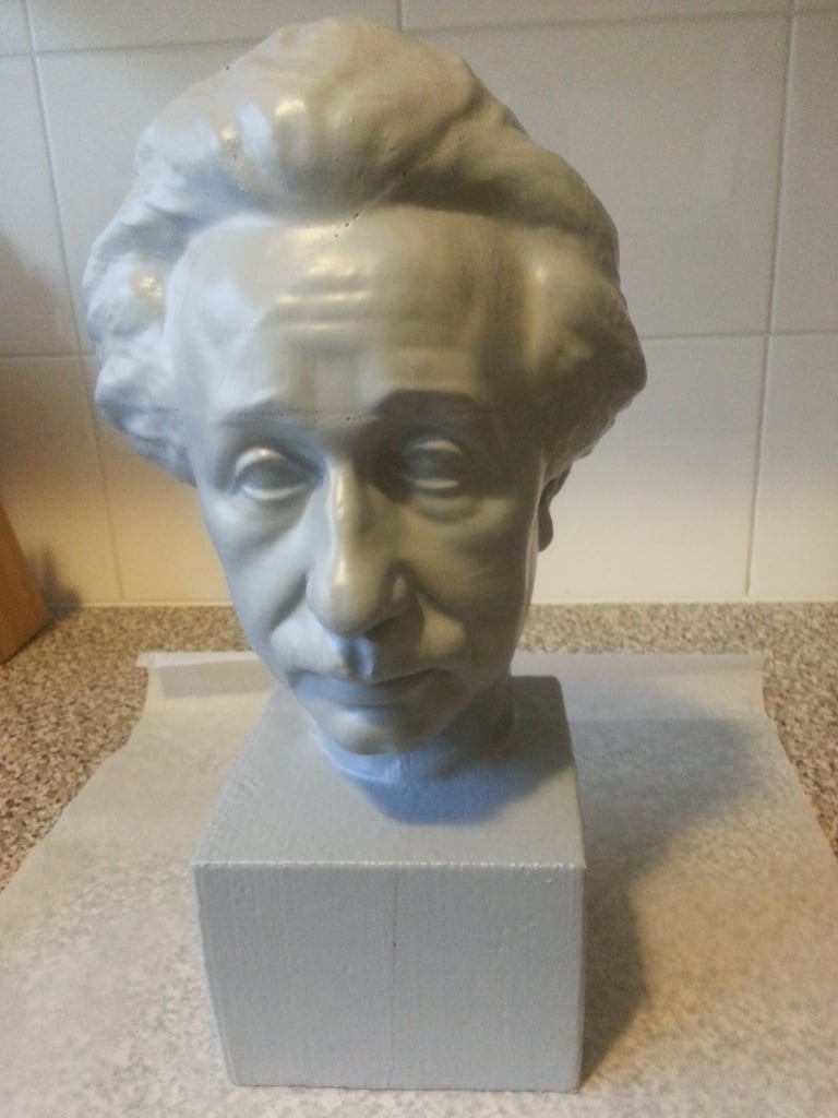 Albert Einstein Bust 3D Scan - Bronsstaty för tryck