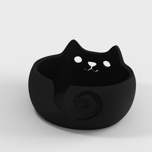 Garnskål med kattdesign för stickning och virkning