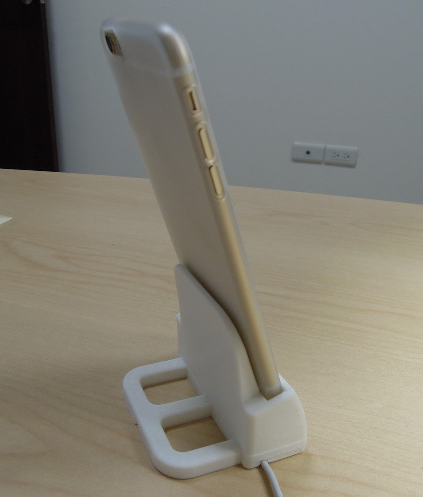 iPhone 6 och 6 Plus laddningsdocka med högtalarhorn och justerbar kabeldragning