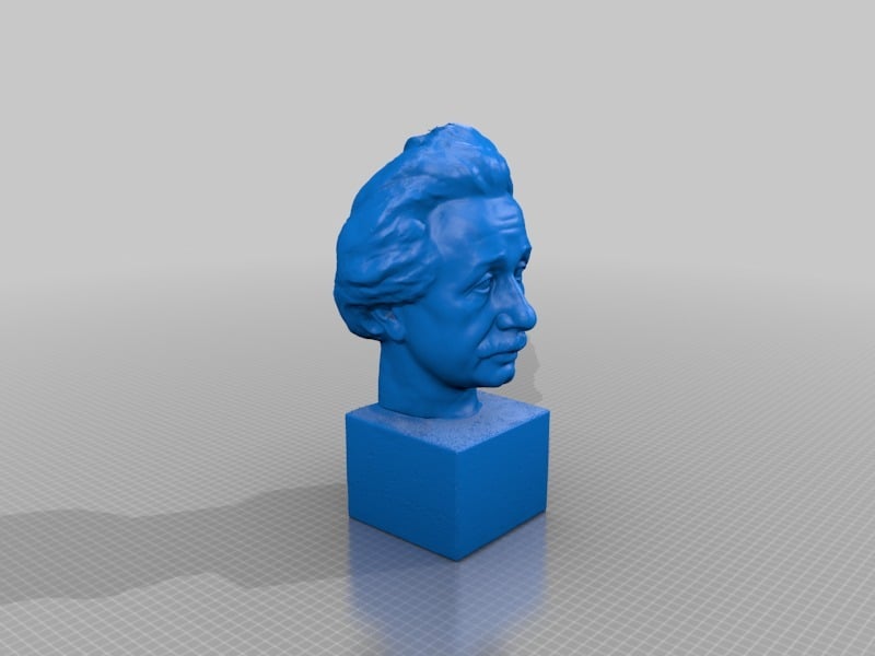 Albert Einstein Bust 3D Scan - Bronsstaty för tryck