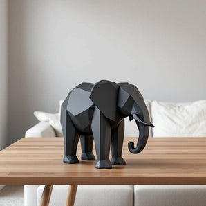 Modern Minimalistisk Low-Poly Elefant Skulptur