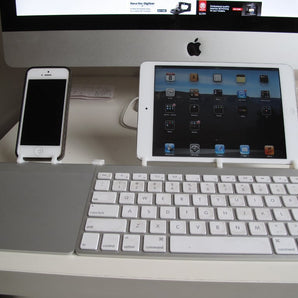 Enkelt stativ för iPhone och iPad med integration för Apple Wireless Keyboard och Trackpad