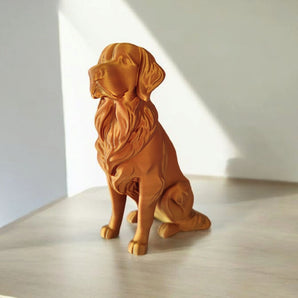 Elegant Golden Retriever-skulptur i bronslook
