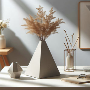 Moderne minimalistisk vase i pyramideformet design