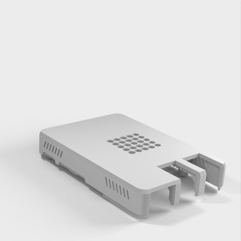 Raspberry Pi 5-fodral med ventilationshål och ny USB/LAN-layout
