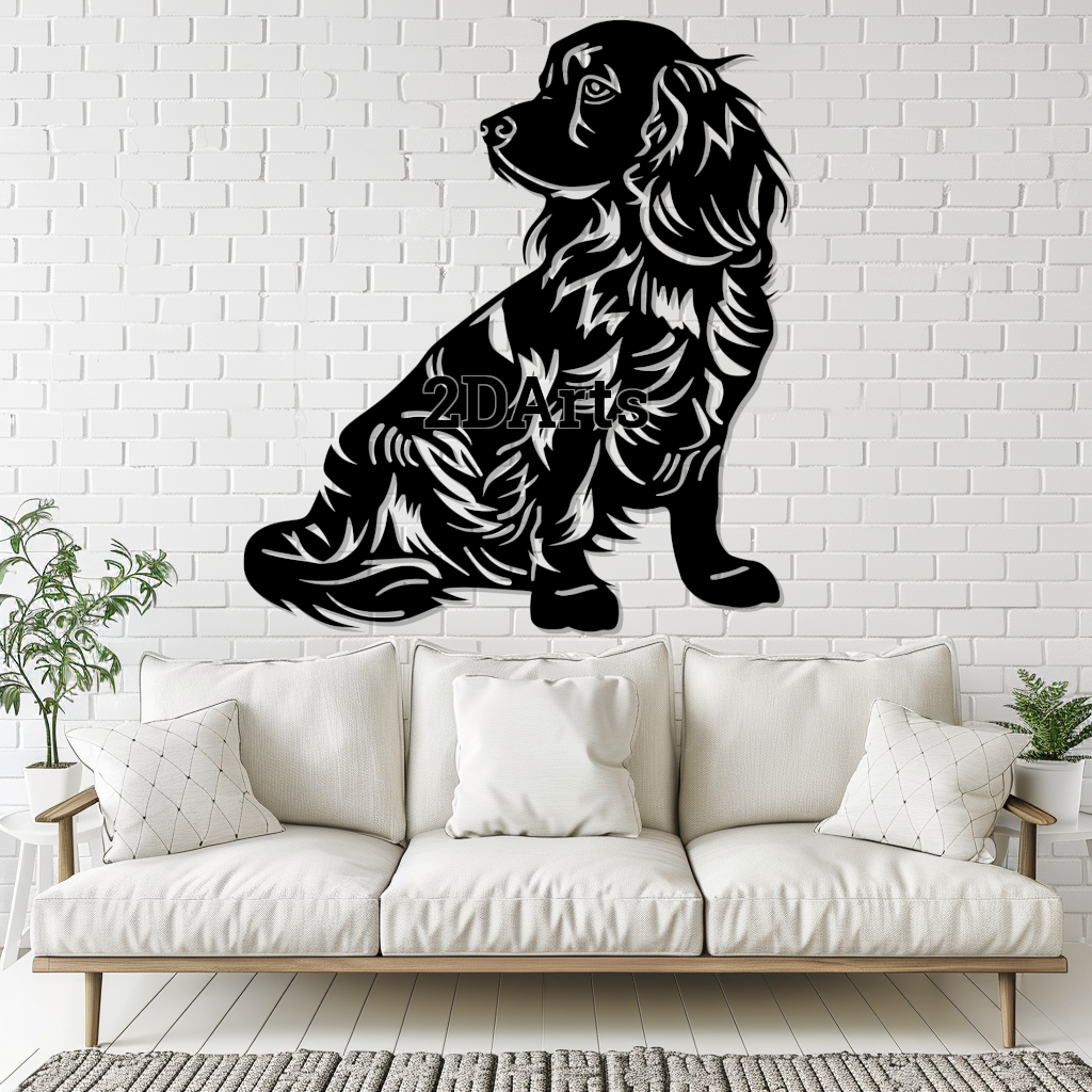 Cocker Spaniel-silhuett: Digital vägg- och fönsterkonst (STL-fil)
