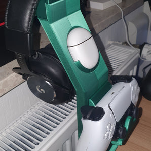 Bordmonterad headsethållare med PS5-kontrollstativ