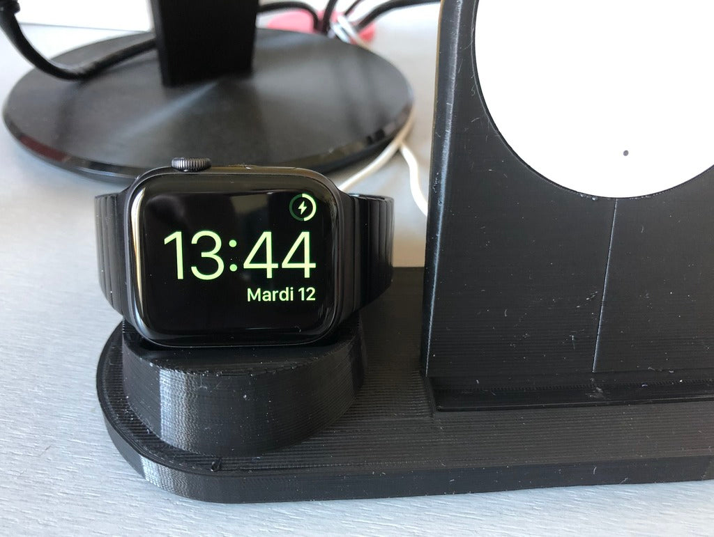 Rund laddare för iPhone 8 Plus och Apple Watch - Kompatibel med Ikea Rallen