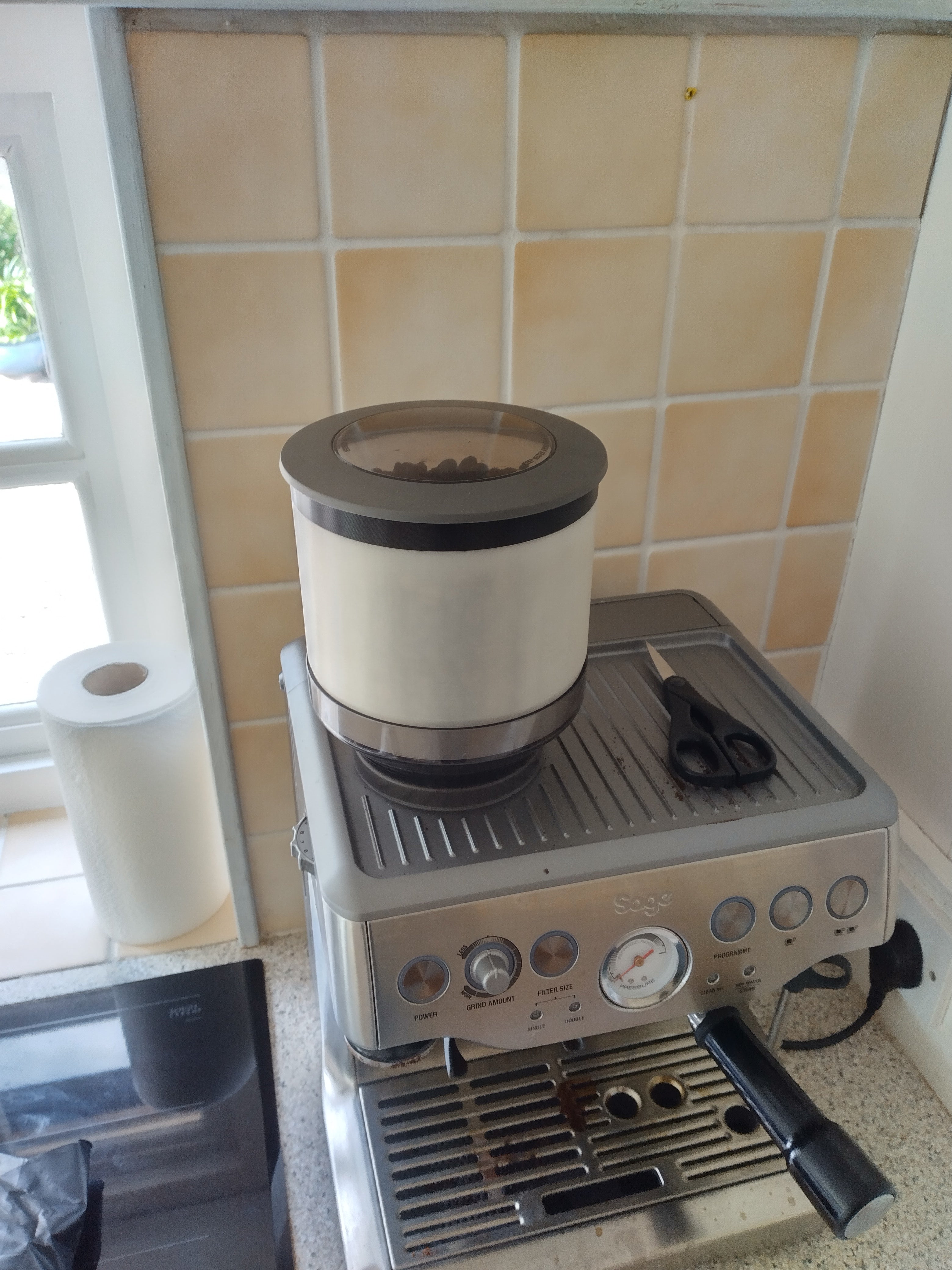 Förlängning av behållare för Sage Breville Barista Express