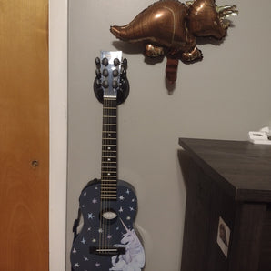 T-rex gitarrväggfäste med dinosauriedesign