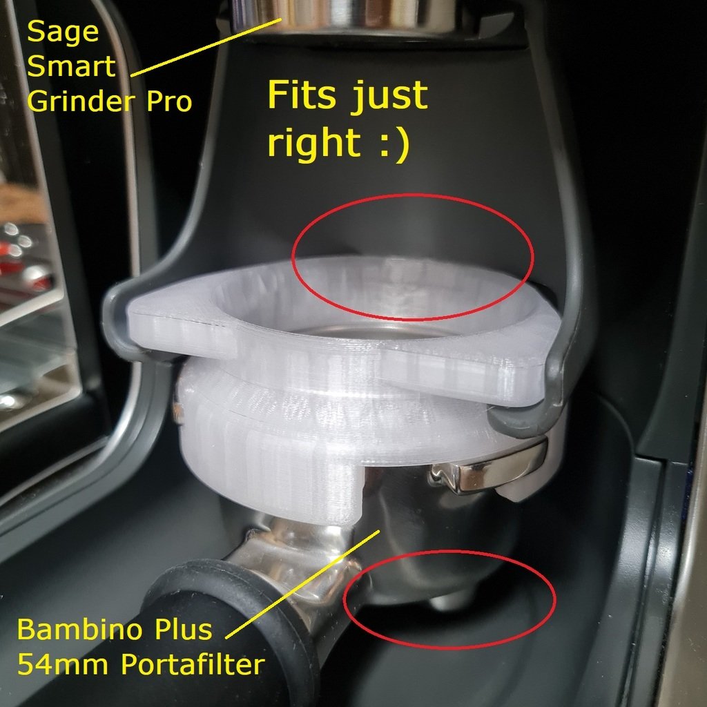 Tratt för 54mm Breville Bambino Plus Portafilter - Passar Smartgrinder Pro Hållare