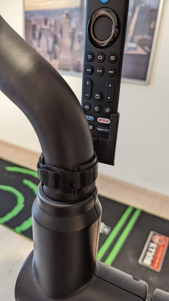 Fire TV Stick fjärrkontrollhållare för motionscykel med säker rem