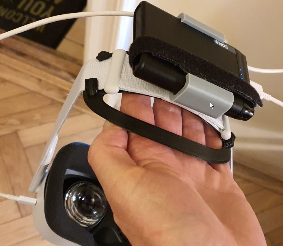 Batterihållare för Oculus Quest 2 (originalrem och GomRVR Halo-rem)