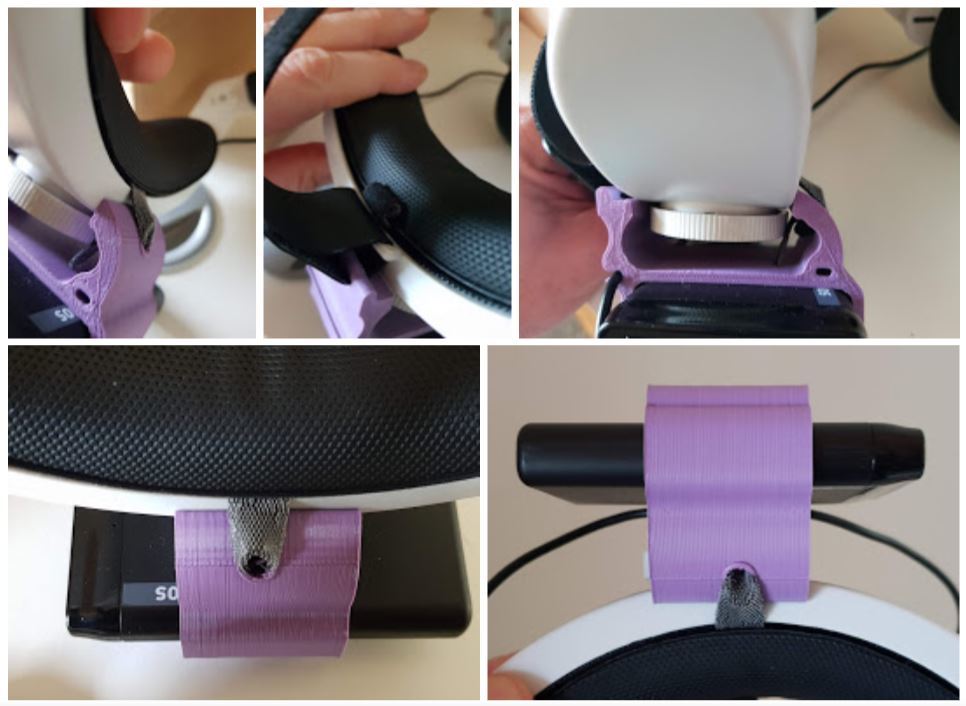 Batterihållare för Oculus Quest 2 (originalrem och GomRVR Halo-rem)