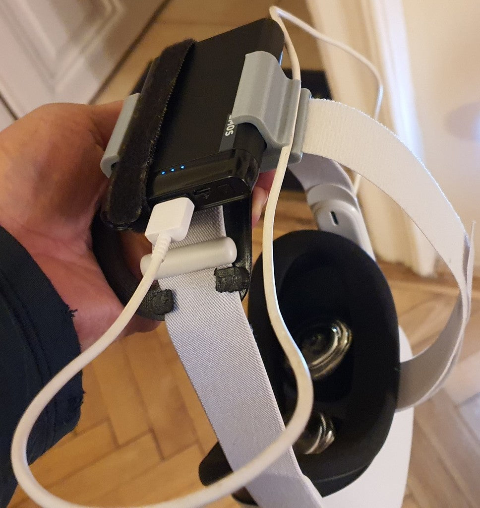 Batterihållare för Oculus Quest 2 (originalrem och GomRVR Halo-rem)