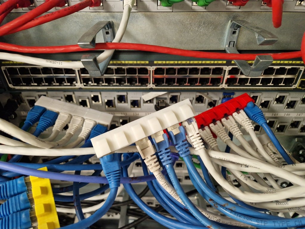 RJ45 Ethernet-kabelorganisatör för enhetsbyte
