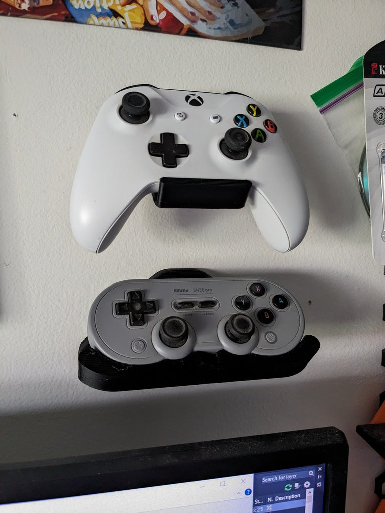 Enkelt väggfäste för spelkontroll (Xbox One och 8BitDo SN30Pro)