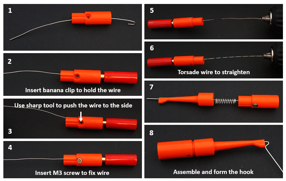 Elektrisk klipsprobe med 4 mm bananstik