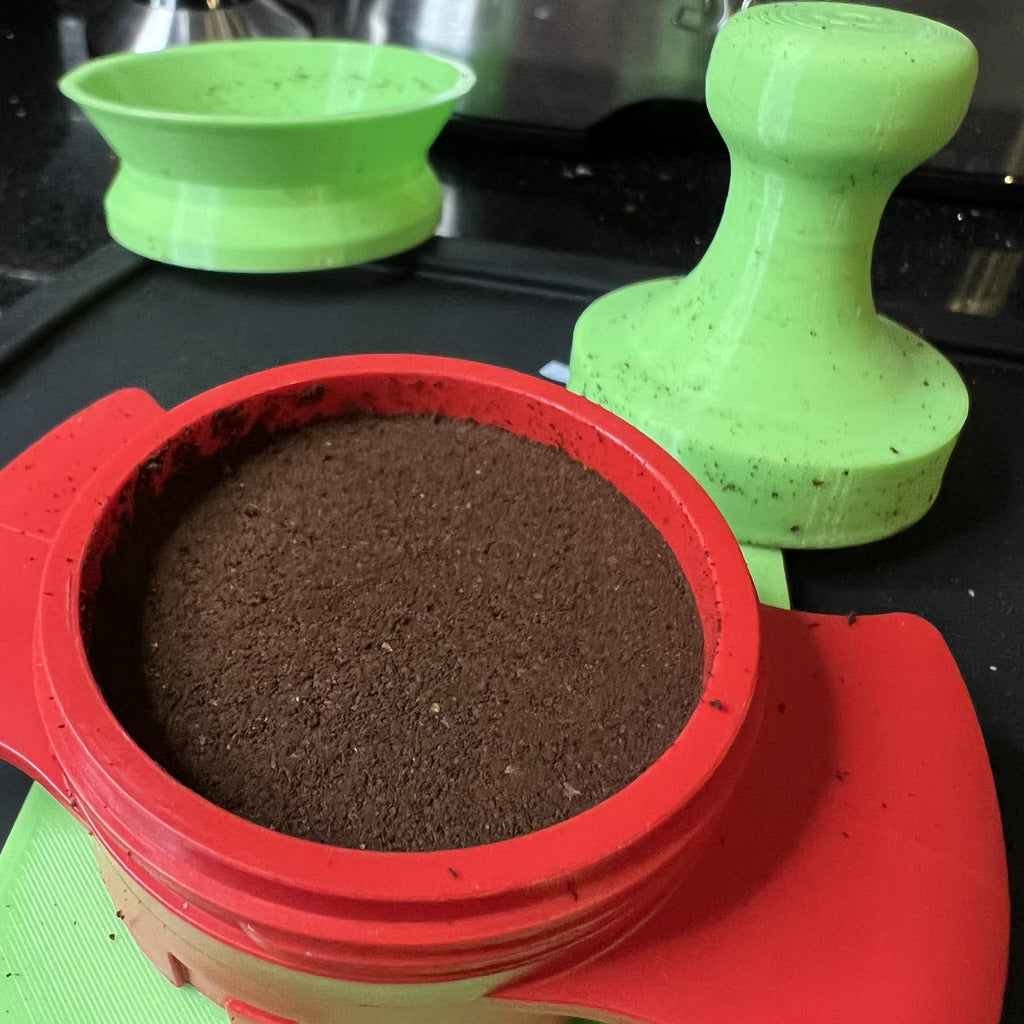Cafflano Kompresso doseringstratt, stoppanordning och stoppbas