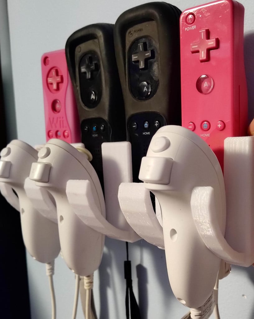 Vægmonteringsholder til Wii-fjernbetjening & Nunchuck