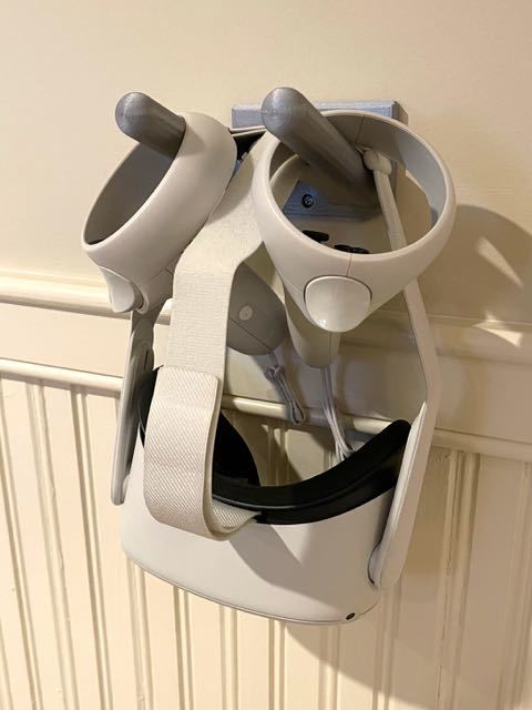 Klassisk gitarr och Oculus VR Goggle Hanger