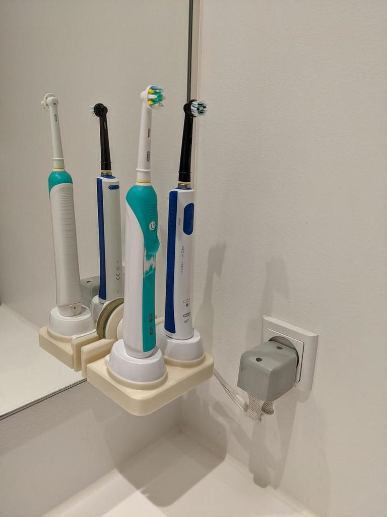 Dobbelt Opladerholder til Oral-B Elektriske Tandbørster med Sugekop