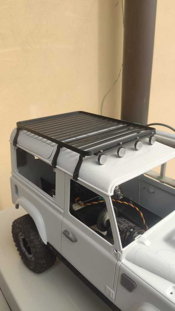 Realistiske L-beslag til Tagbøjler på RC4WD Land Rover Defender D90