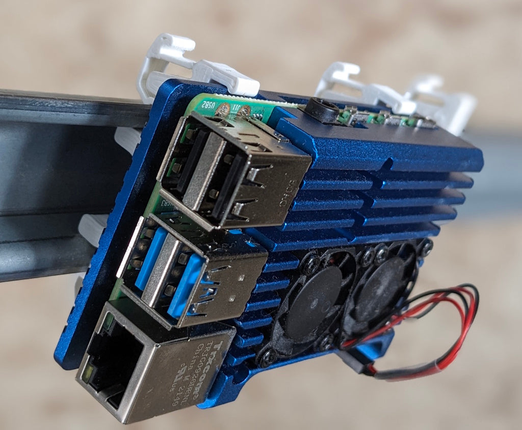 DIN-skena monteringsskydd för Raspberry Pi 4