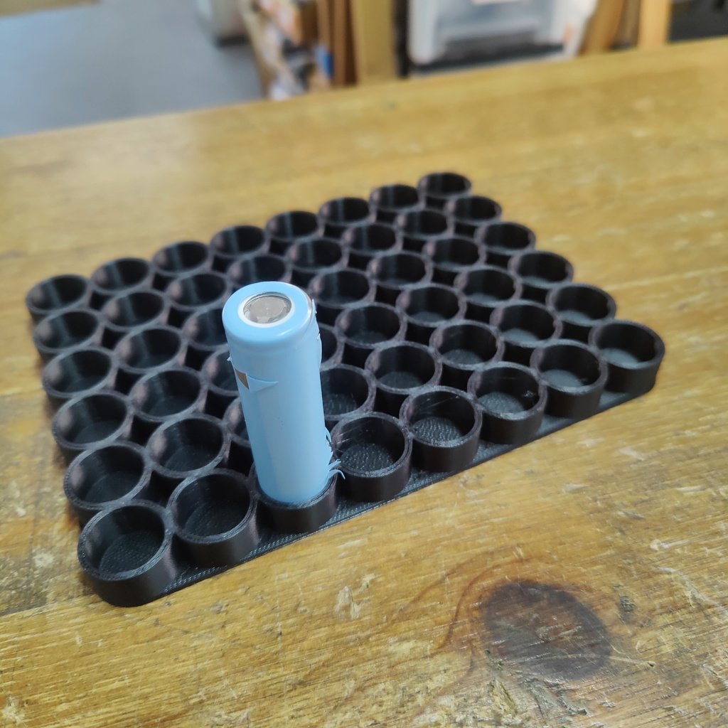 3D-tryckt hållare för 18650 batterier