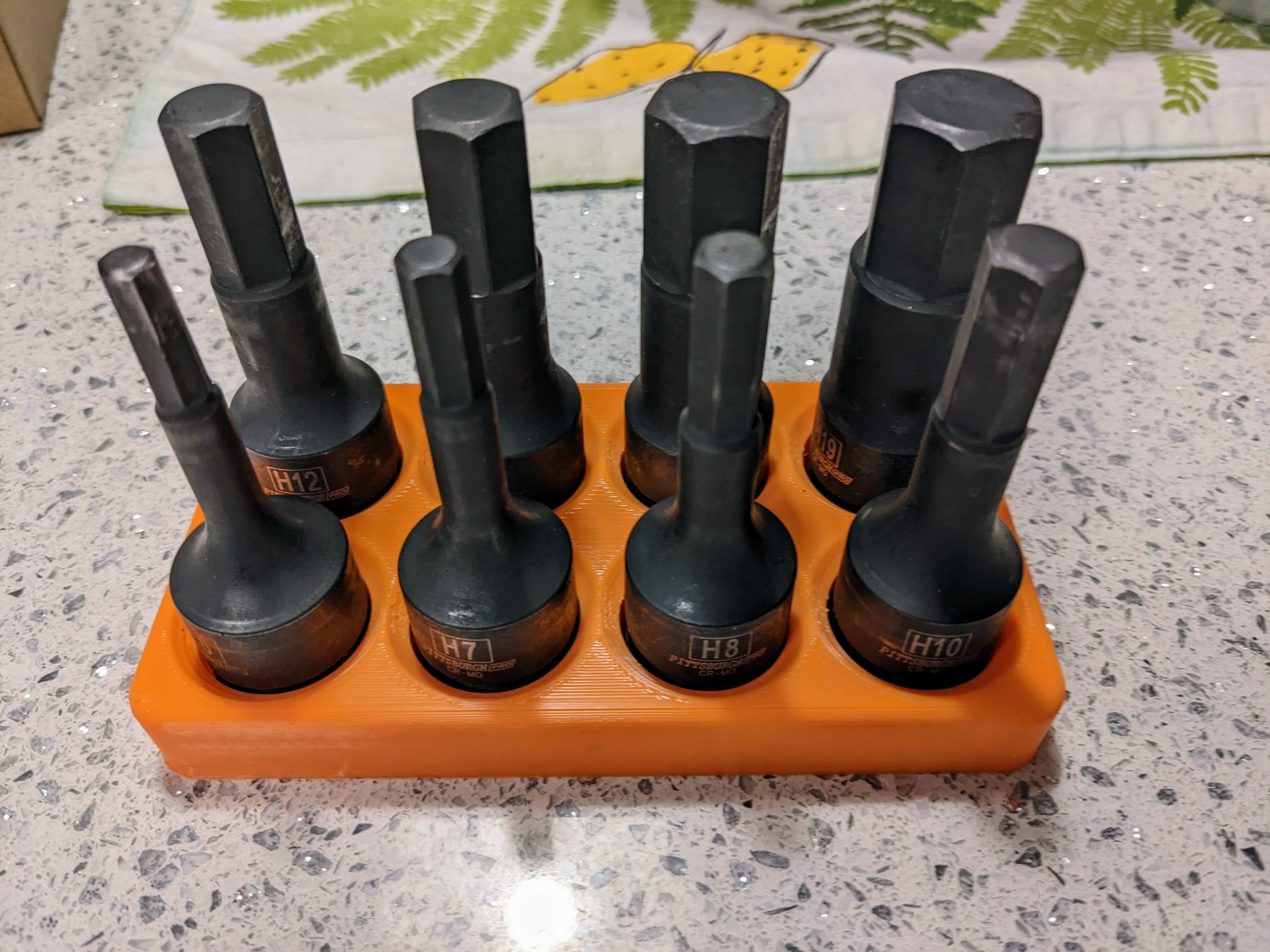 Sokkelbakke Organizer til Pittsburg Pro 1/2" Metrisk Impact Hex Sokkel Sæt #67895