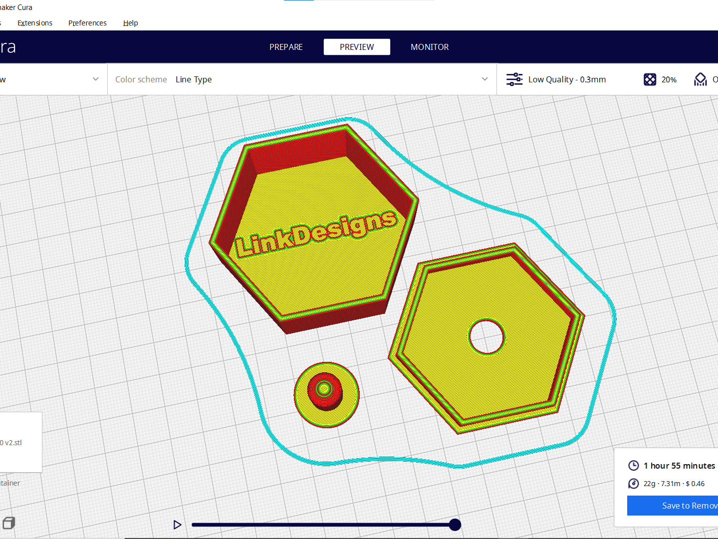 Hexagon Beholder til Diverse Genstande