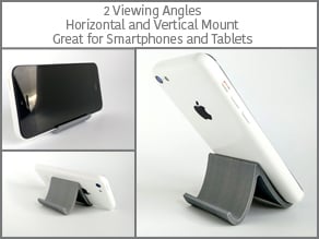 Smartphone- och surfplattahållare, Wave - med två betraktningsvinklar och horisontell och vertikal montering