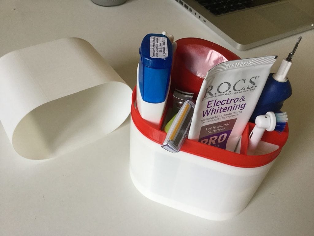 Resebadrumslåda för tandborste, tandkräm, schampo och mer