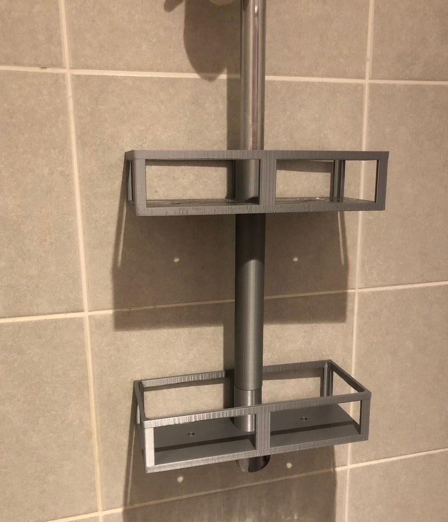 Skruvlös duschkar för 2,5 cm rör kompatibel med tvålhållare
